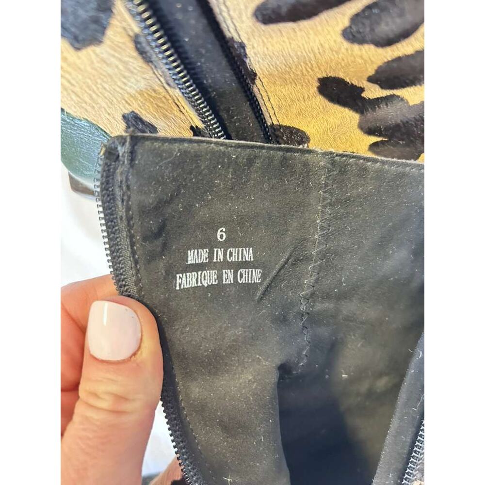 Jeffrey Campbell Pony hair Animal Print Leather Boots Size 6 - Picture 12 of 13